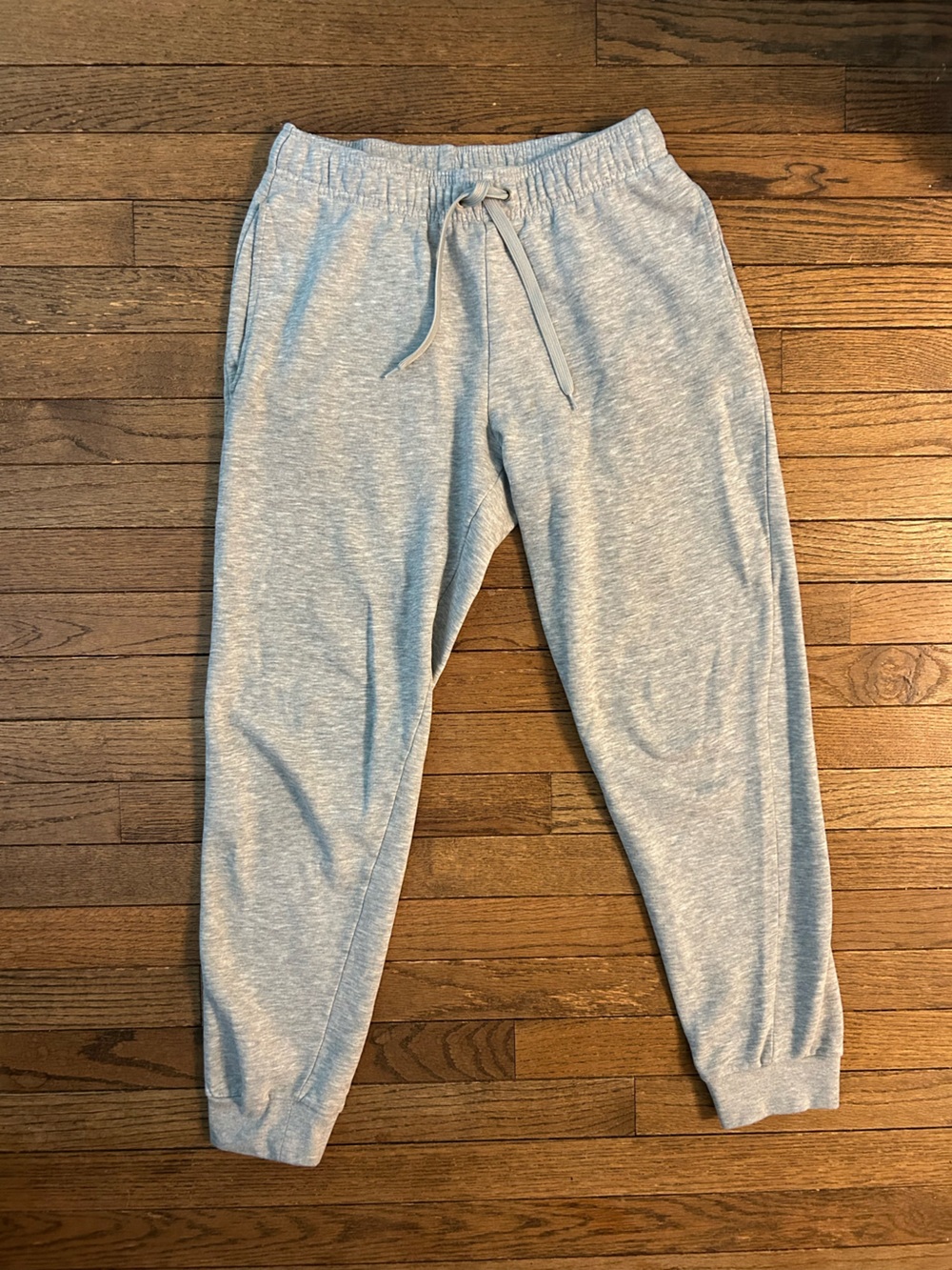ADIDAS Essentials Men’s Light Gray Jogger Sweatpants with Drawstring